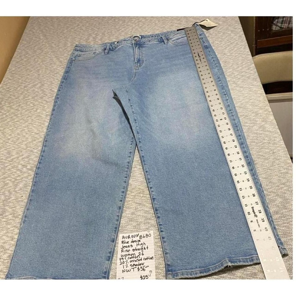 Ava & Viv High Rise Straight Blue Denim Jeans women 26. NWT. SKU-B680